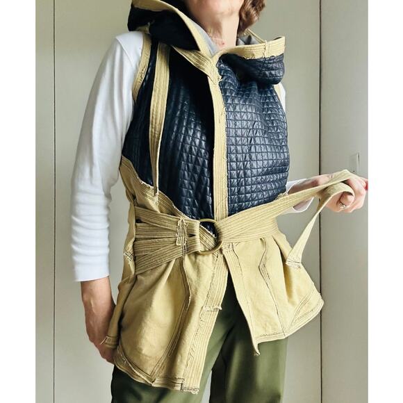 Tailored Steampunk Renaissance Canvas Vest S/M Festival Fantasy Waistcoat - Picture 2 of 14